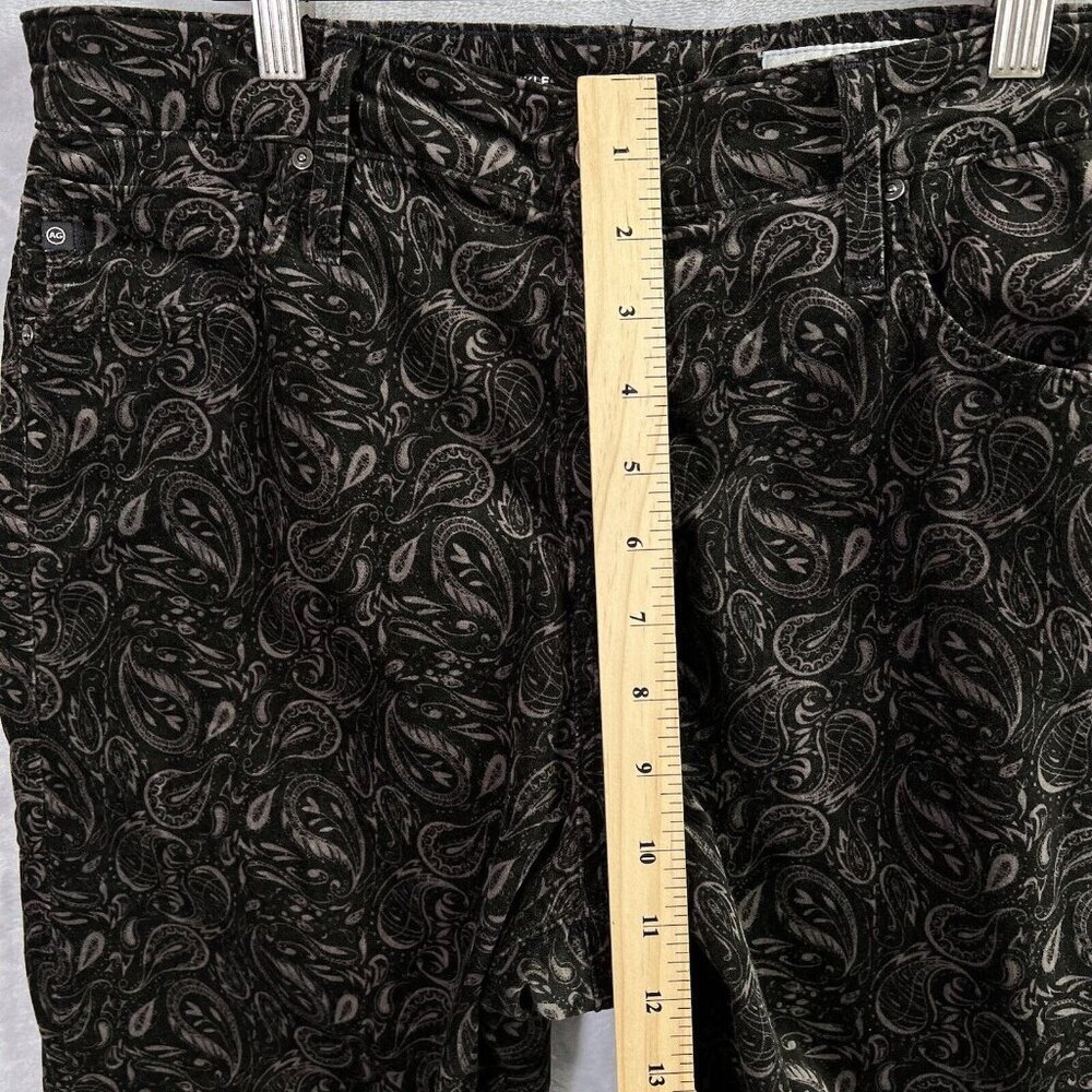 Anthropologie AG The High Rise‎ Stevie Ankle Pants 32R Paisley Print Velvet - Picture 9 of 15